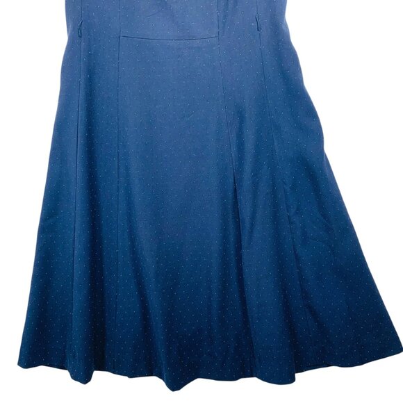 H&M fit and flare navy polka sleeveless dress sz 6 - Picture 6 of 12